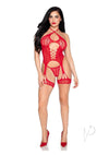 Heart Halter And G String Os Red 2pc
