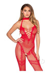 Seamless Dotted Crotch Jumpsuit Os Red