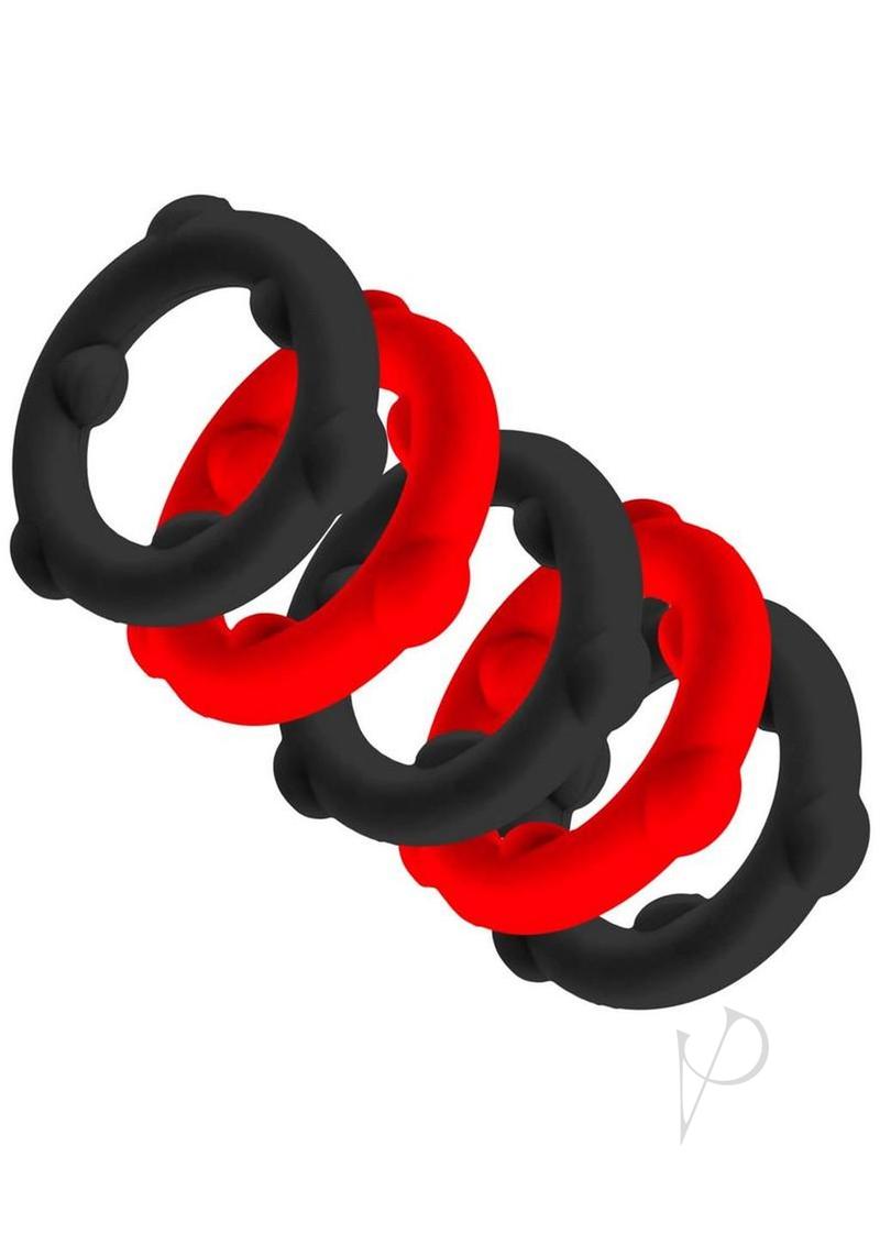 Gearheads Spinner Rings 5pk Red/blk