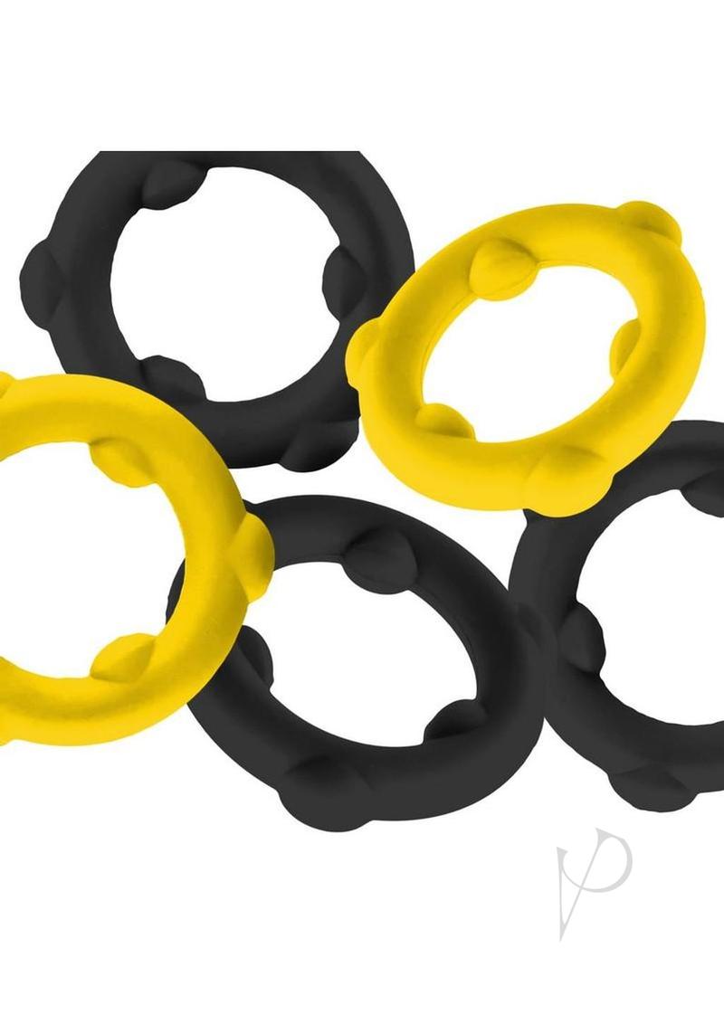 Gearheads Spinner Rings 5pk Ylw/blk