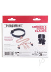 Punishment Choker Nipple Clamp Rose Gld
