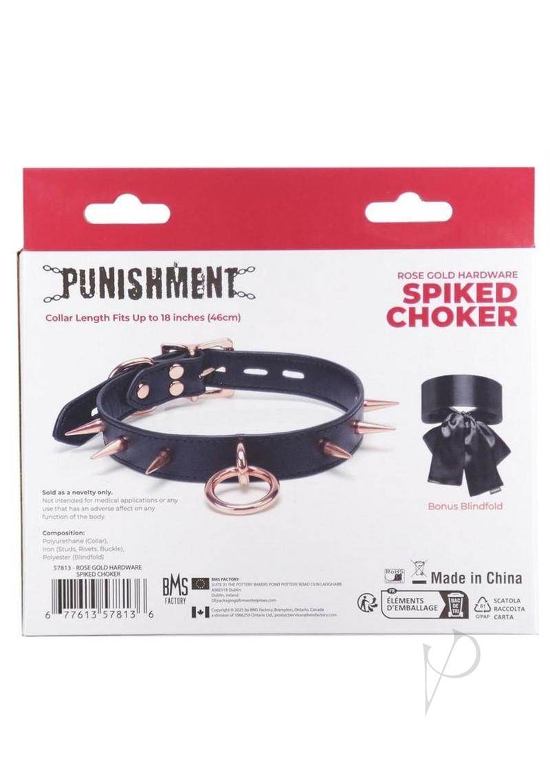 Punishment Spiked Choker Rose Gld