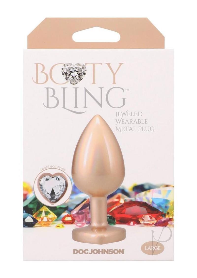 Booty Bling Heart Metal Plug Lg Gld