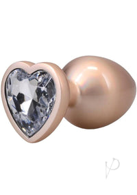 Booty Bling Heart Metal Plug Lg Gld