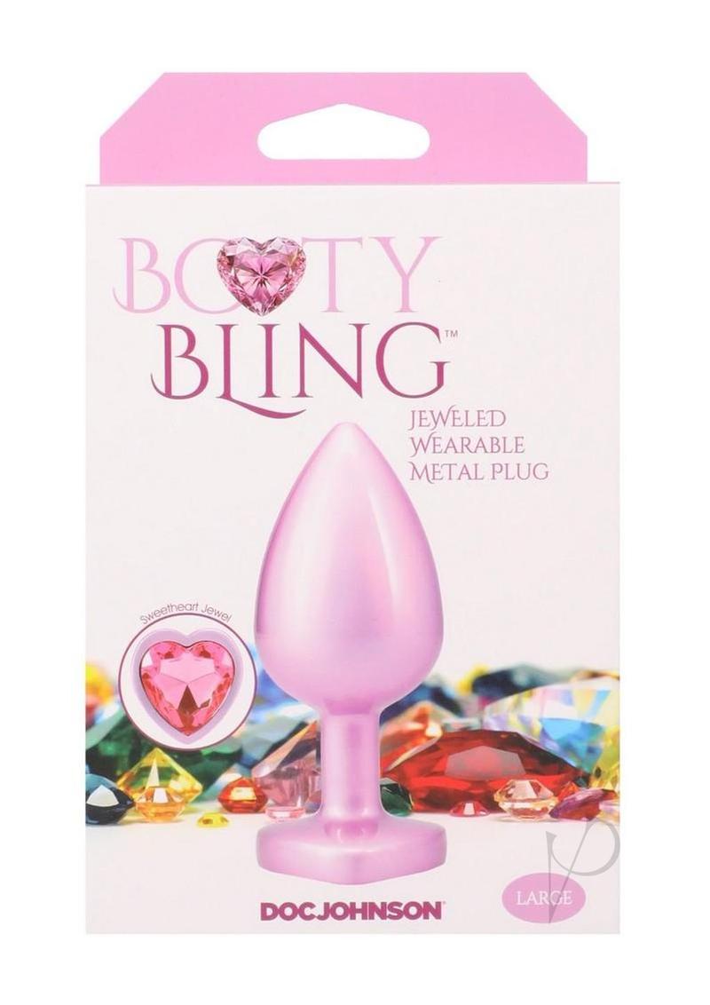 Booty Bling Heart Metal Plug Lg Pnk
