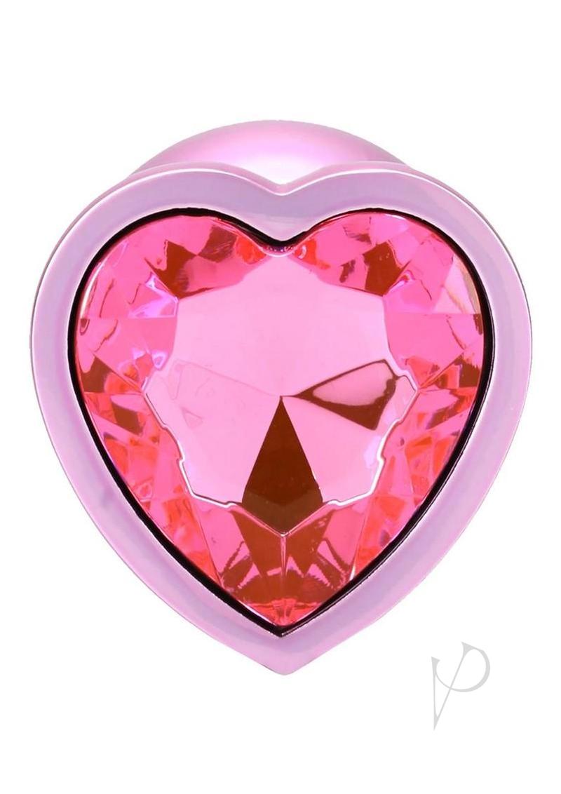 Booty Bling Heart Metal Plug Lg Pnk