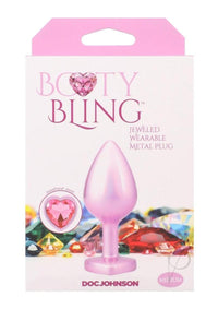 Booty Bling Heart Metal Plug Md Pnk