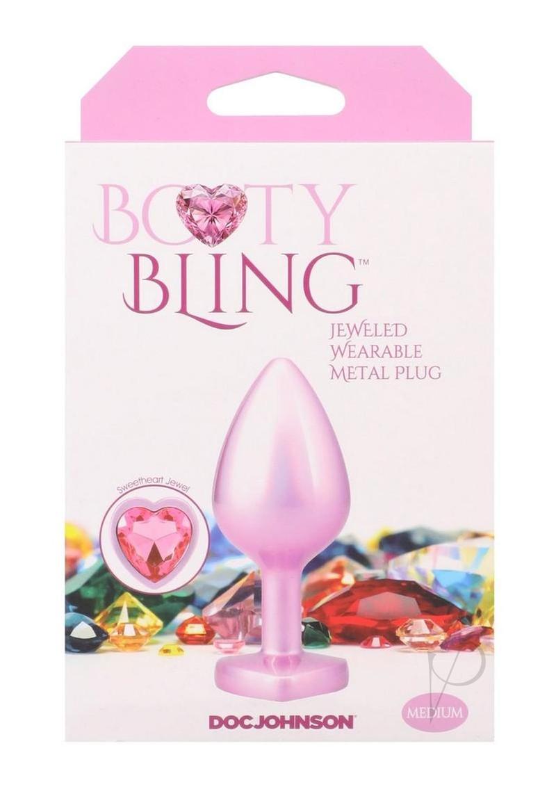 Booty Bling Heart Metal Plug Md Pnk