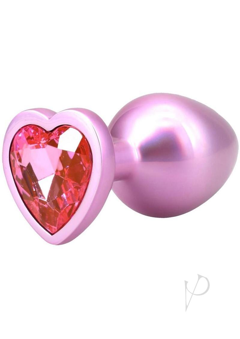 Booty Bling Heart Metal Plug Md Pnk