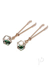 Sandm Indica Crystal Nipple Clips Grn/gld