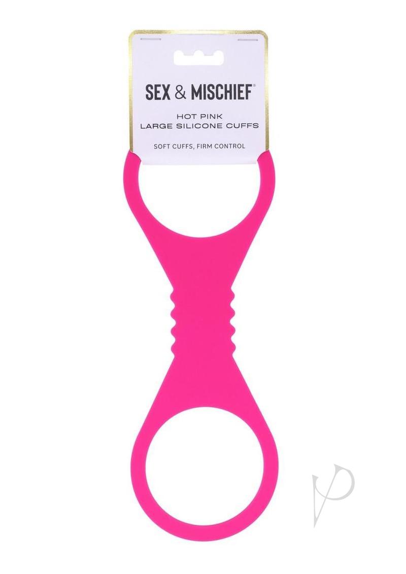Sandm Hot Pink Silicone Cuffs Lg