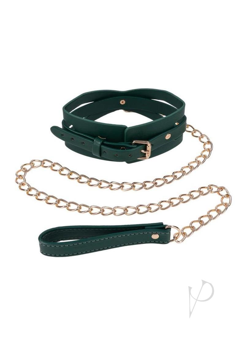 Sandm Indica Cutout Collar Leash Grn/gld