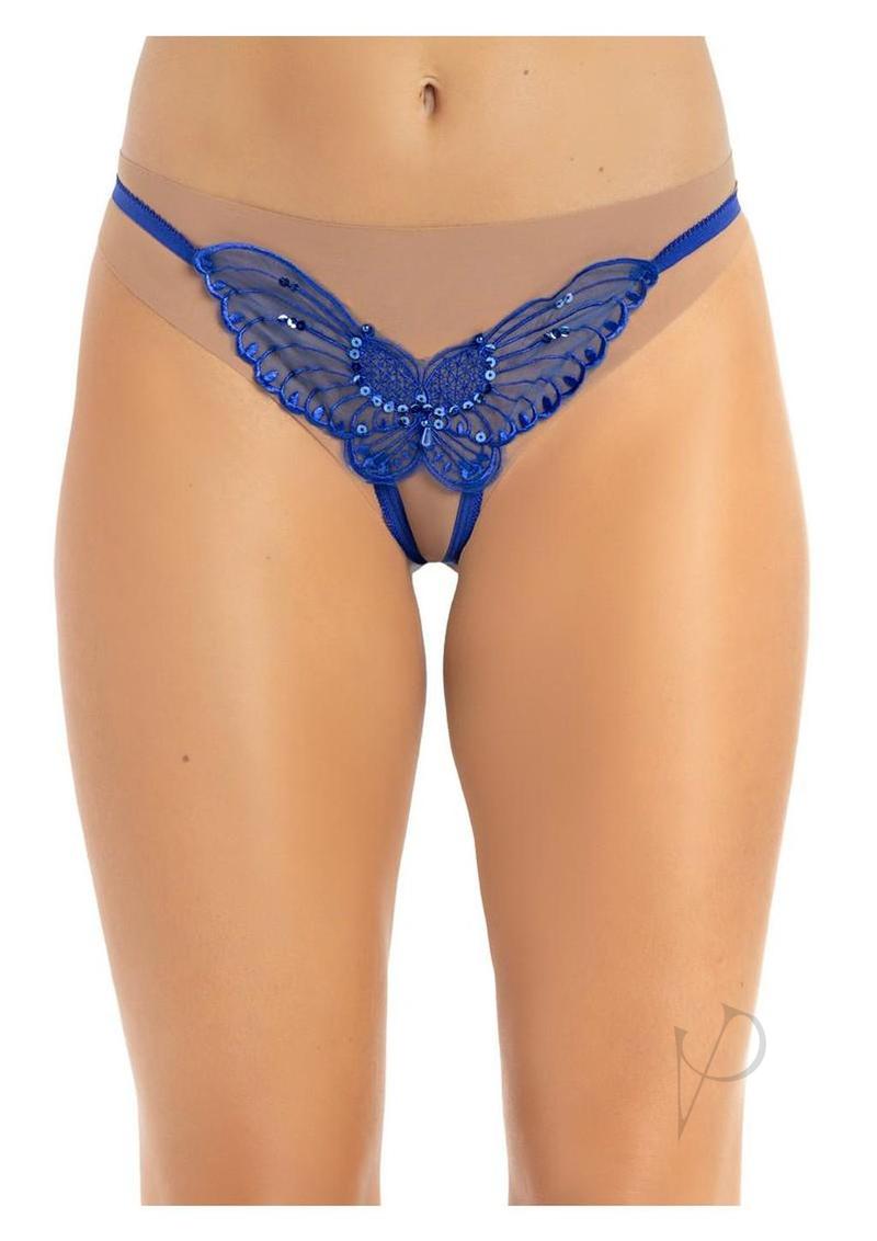 Butterfly Crotch Sequin Os Blu