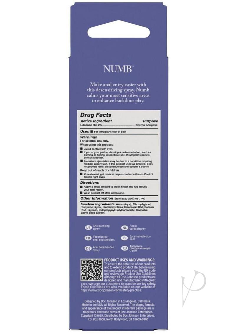 Intimate Enhance Numb Anal Spray 2oz