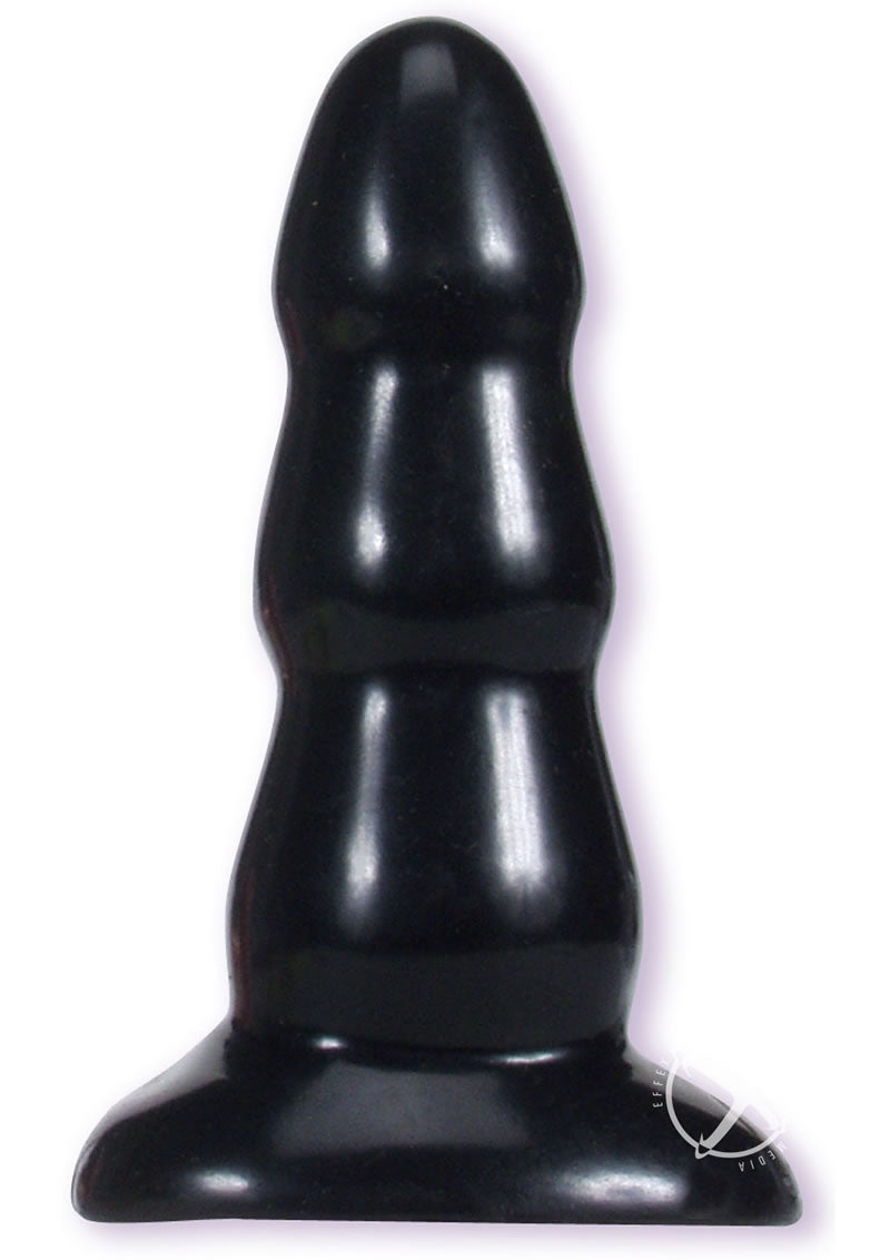 Triple Ripple Butt Plug Black Med