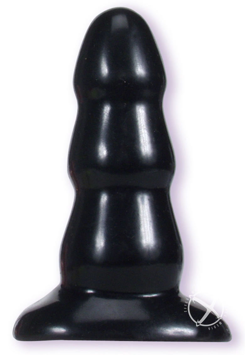 Triple Ripple Butt Plug Black Large