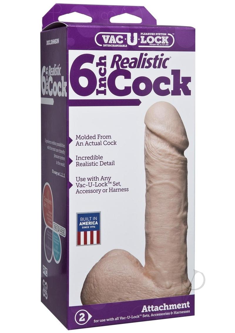 Vac U Lock 6 Realistic White Cock