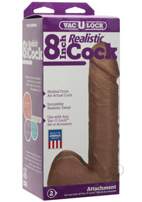 Vac U Lock 8 In Realistic Caramel Cock