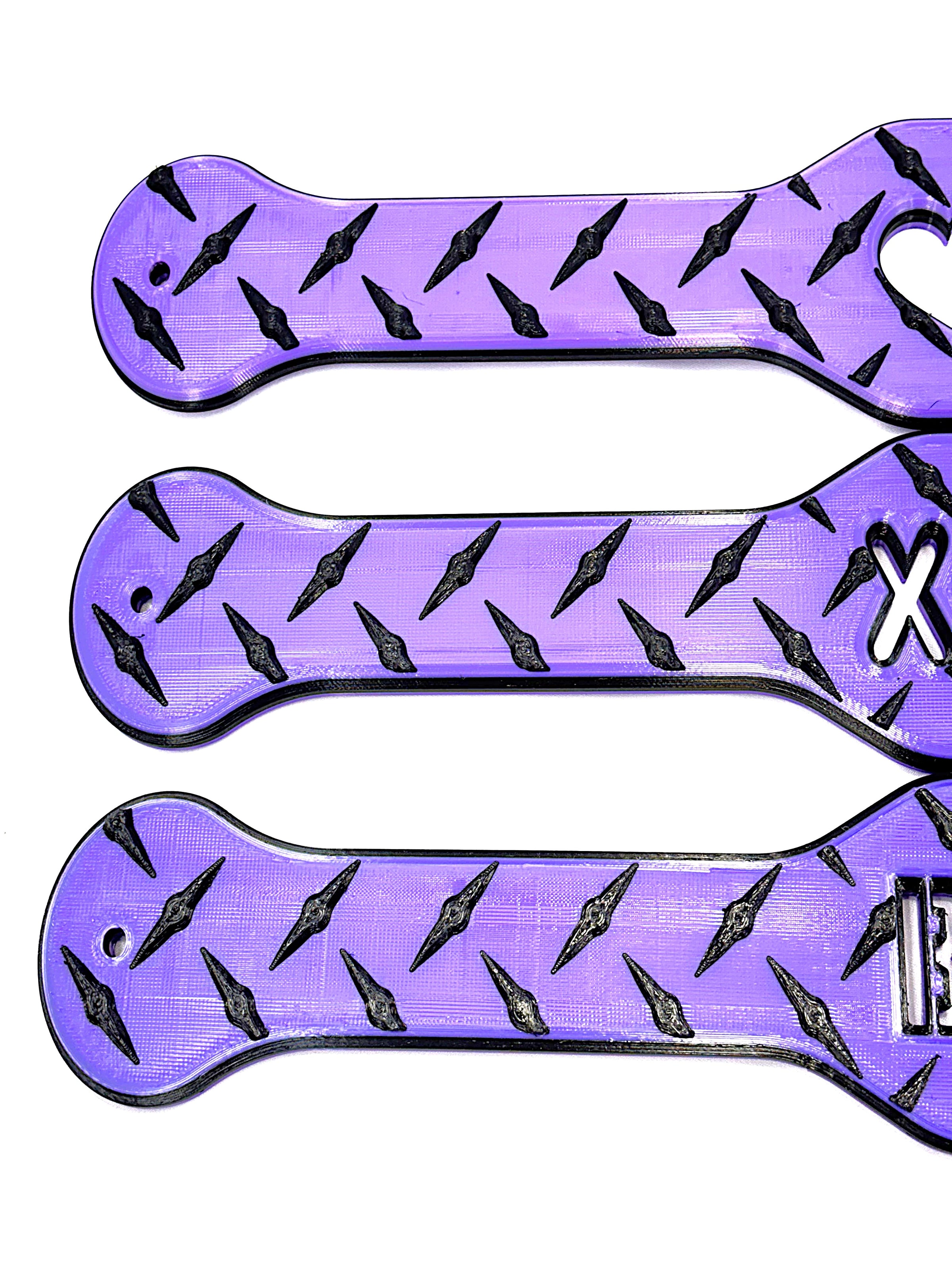 Bondage Spanking Paddle Purple and Black Diamond Plate