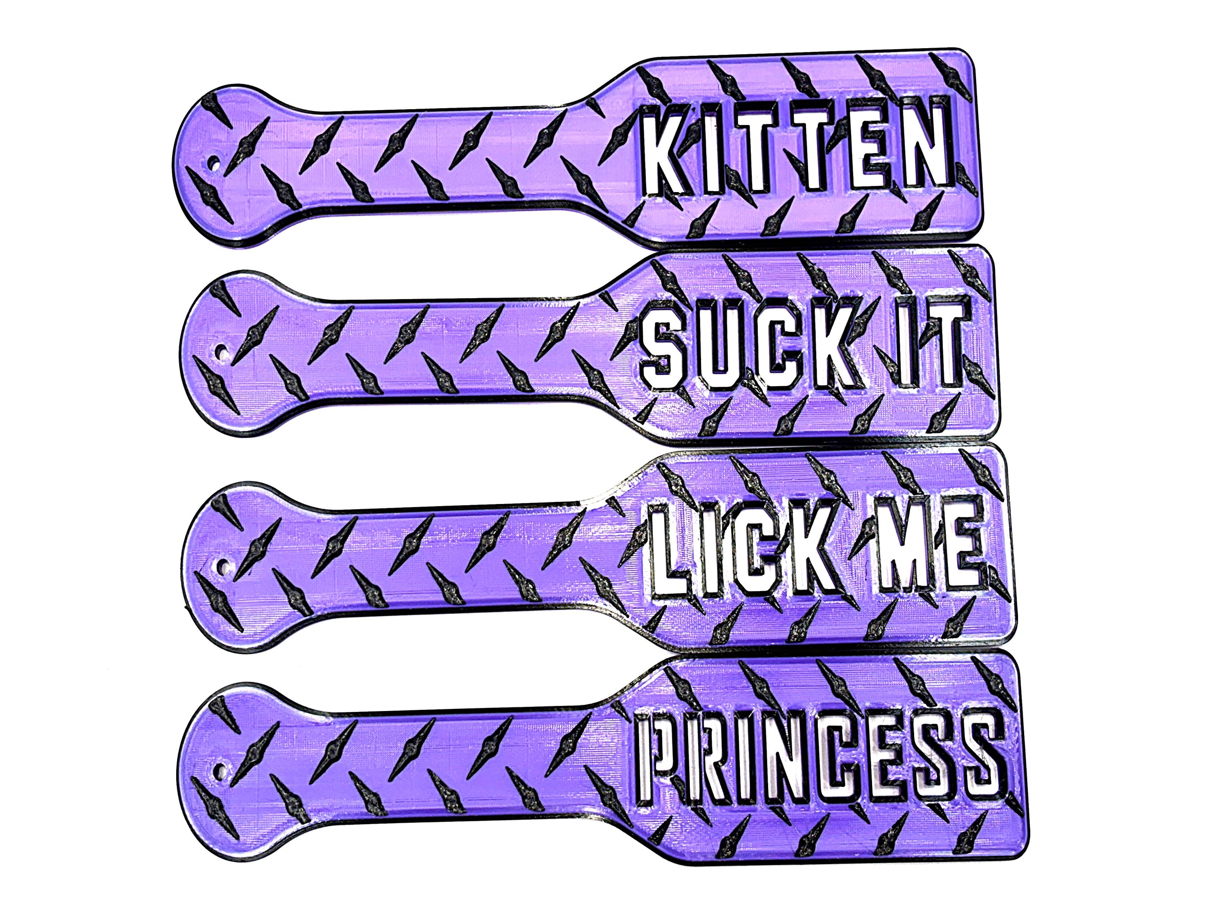 Bondage Spanking Paddle Purple and Black Diamond Plate