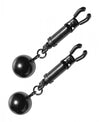 BLACK BARREL NIPPLE CLAMPS WITH BALL WEIGHTS