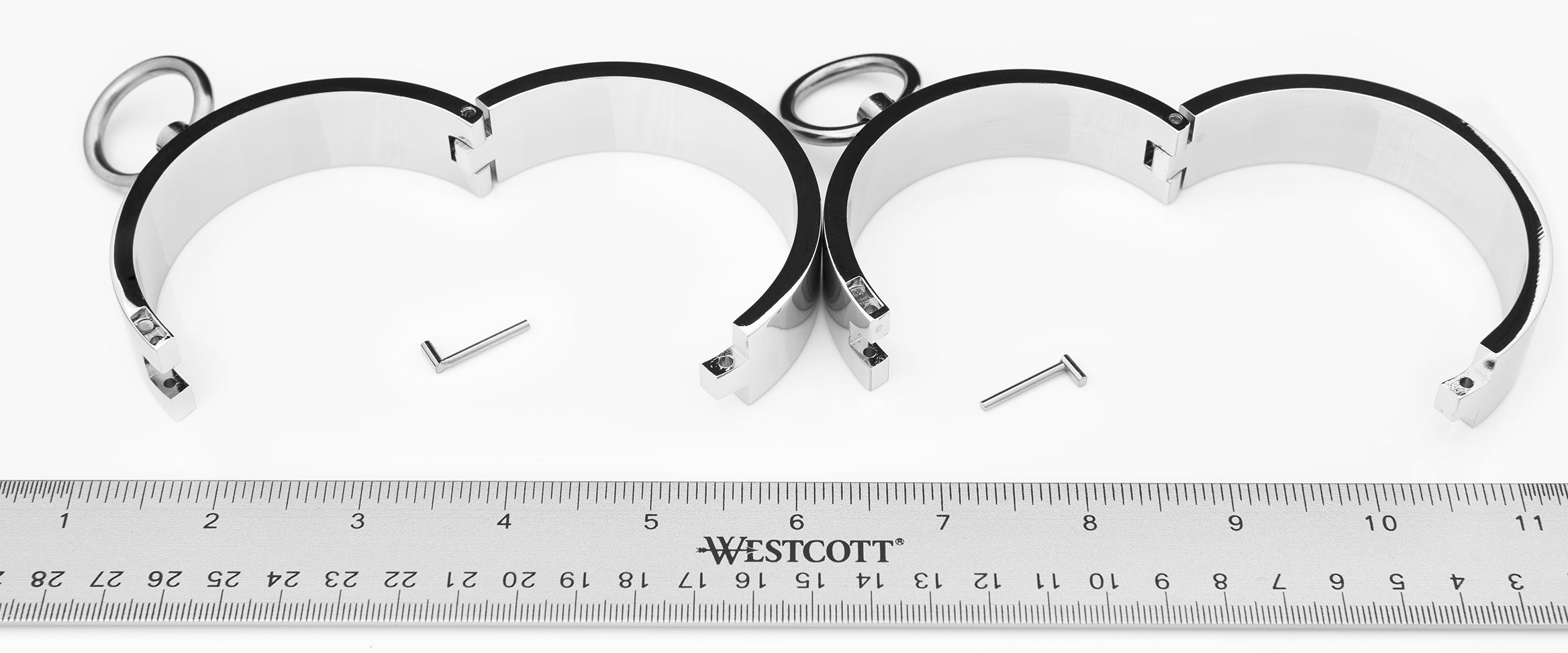 CHROME BONDAGE WRIST & ANKLE BRACELETS