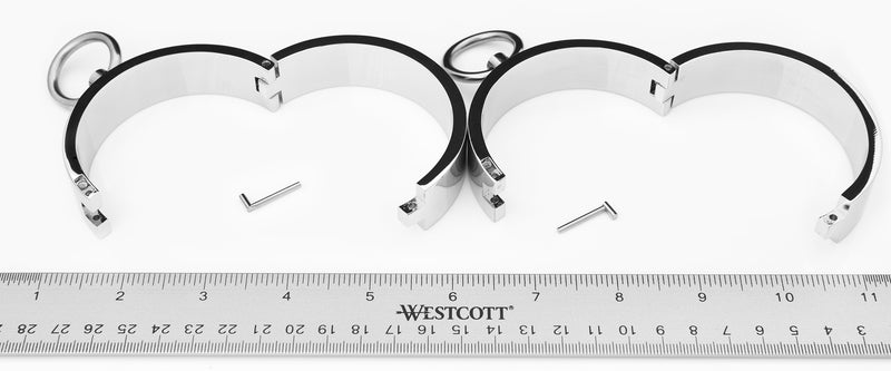 CHROME BONDAGE WRIST & ANKLE BRACELETS