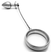 STEEL RIDE AND SLIDE COCK RING AND BUTT PLUG