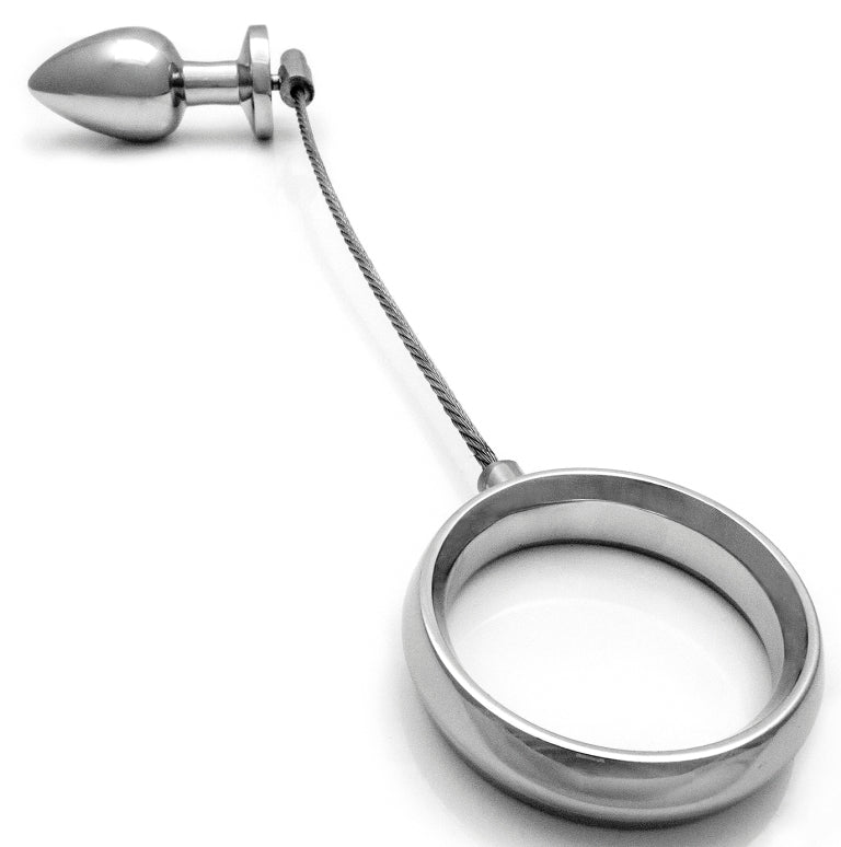 STEEL RIDE AND SLIDE COCK RING AND BUTT PLUG