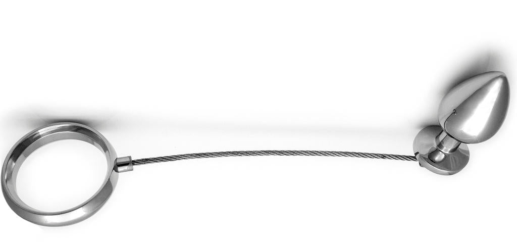 STEEL RIDE AND SLIDE COCK RING AND BUTT PLUG