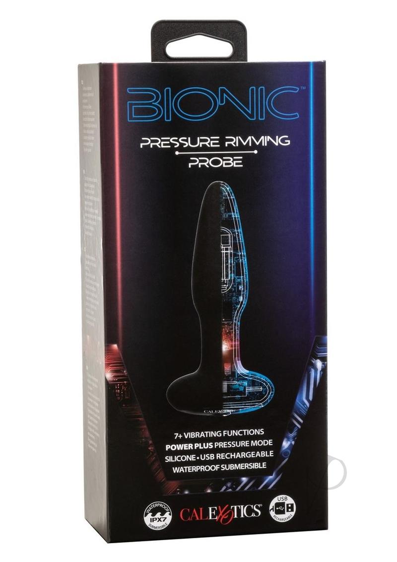 Bionic Pressure Rimming Probe Rechargeable Silicone Anal Stimulator Black