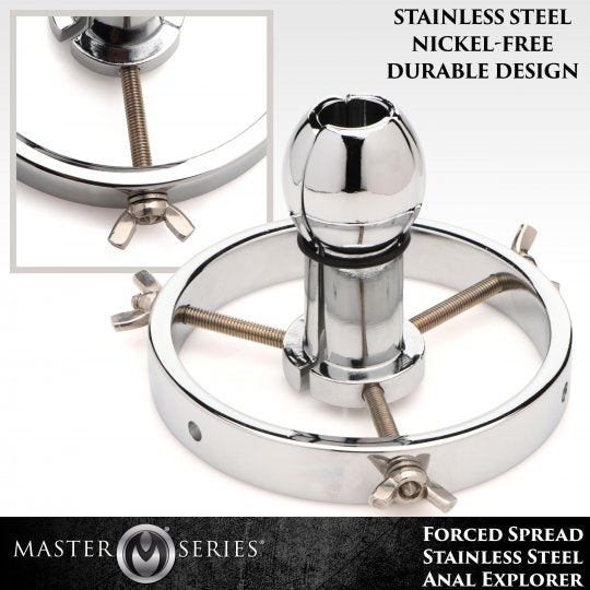 Master Series Forced Spread Stainless Steel Butt Plug