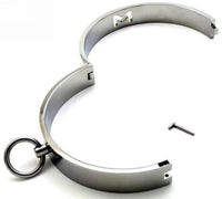 CHROME BONDAGE COLLAR WITH MAGNETIC LOCKING PIN