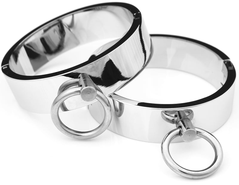 CHROME BONDAGE WRIST & ANKLE BRACELETS