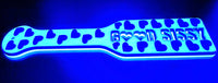 3D Printed Spanking Paddle GOOD SISSY Blue and Glow in the Dark