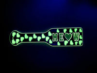 3D Printed Spanking Paddle MEOW Black and Glow in the Dark