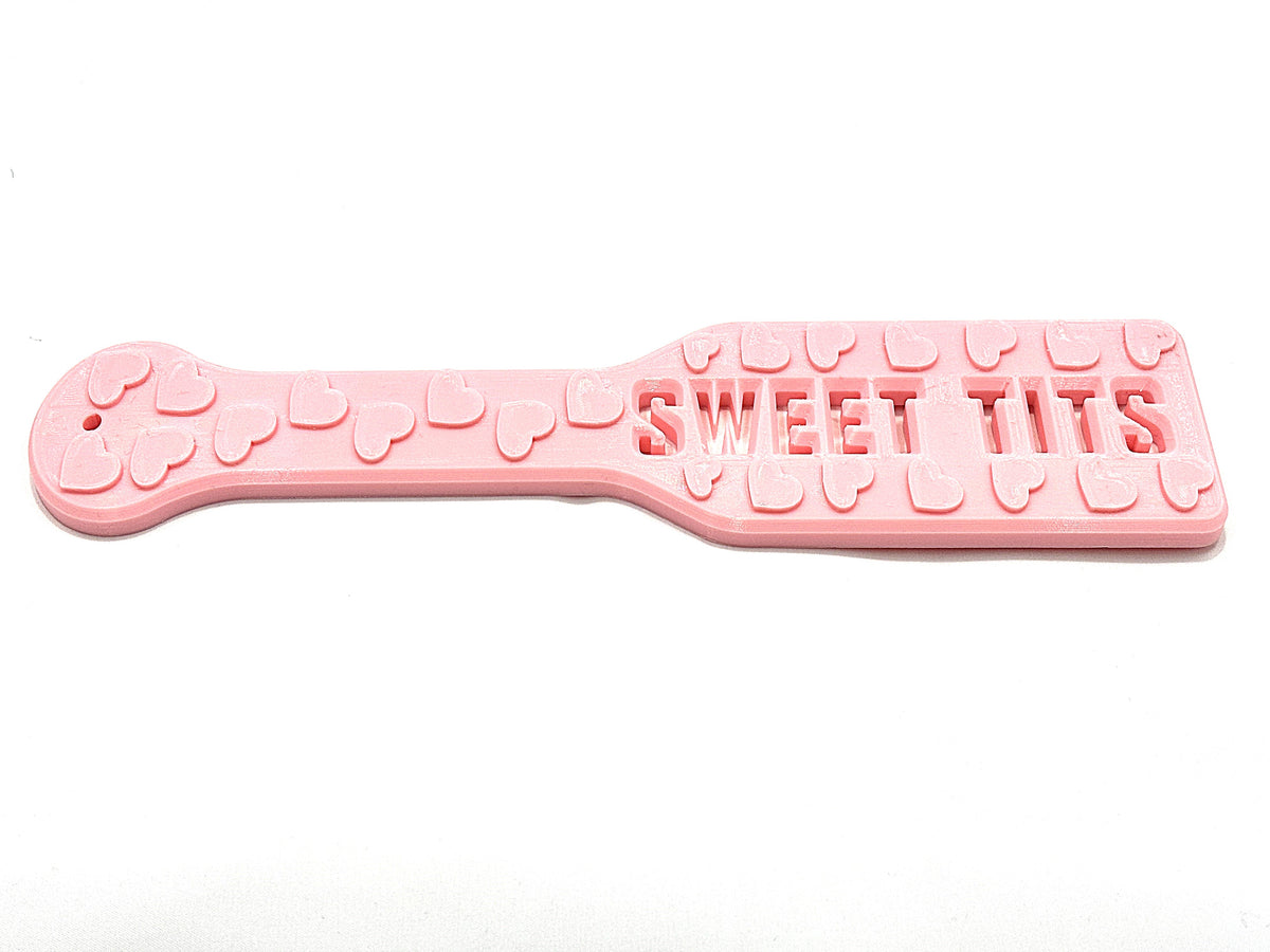 3D Printed BDSM Spanking Paddles Pink with Hearts