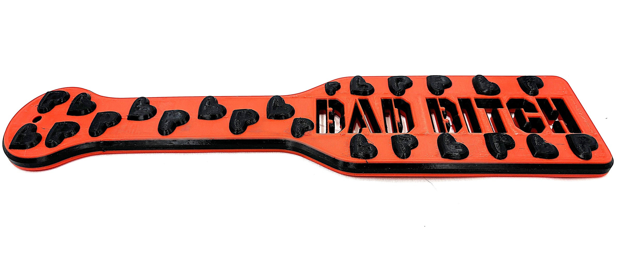 3D Printed Spanking Paddle BAD BITCH Red and Black