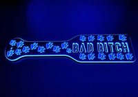 3D Printed Spanking Paddle BAD BITCH Orange Blue and Glow in the Dark