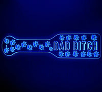 3D Printed Spanking Paddle BAD BITCH Orange Blue and Glow in the Dark