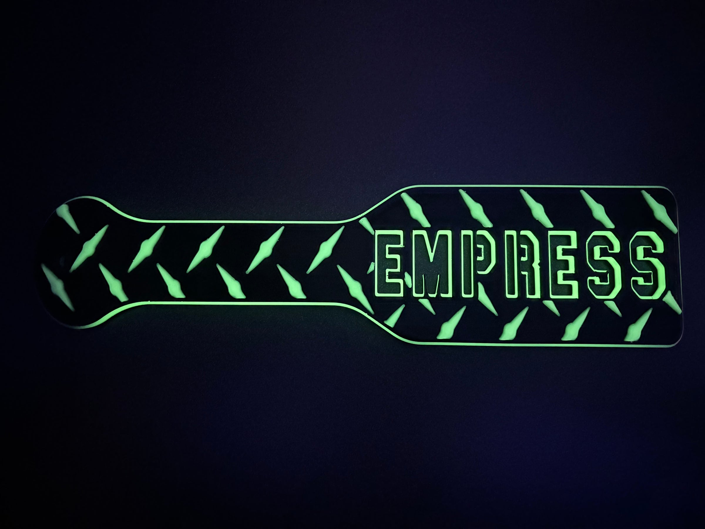 SPANKING PADDLES BLACK AND GLOW GREEN 3D PRINTED DIAMOND