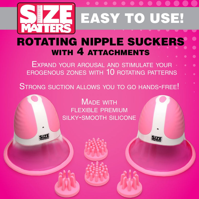 Size Matters 10X Rotating Silicone Nipple Suckers with 4 Attachments
