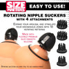 Size Matters 10X Rotating Rechargeable Silicone Nipple Suckers with 4 Attachments