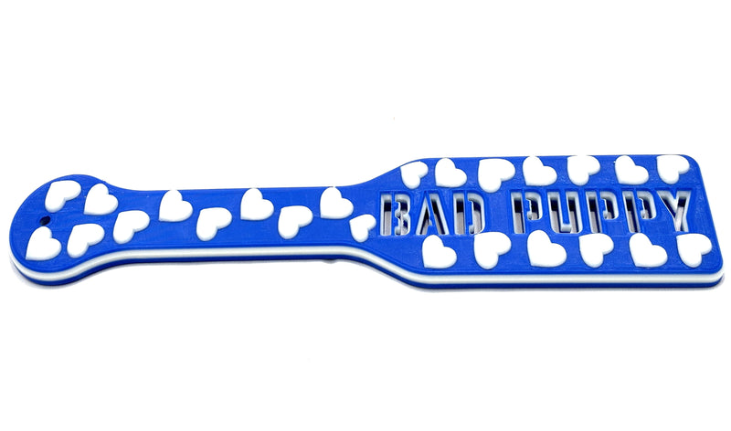 3D Printed Spanking Paddle BAD PUPPY Blue Glow in the Dark