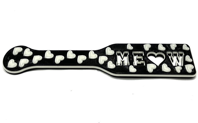 3D Printed Spanking Paddle MEOW Black and Glow in the Dark