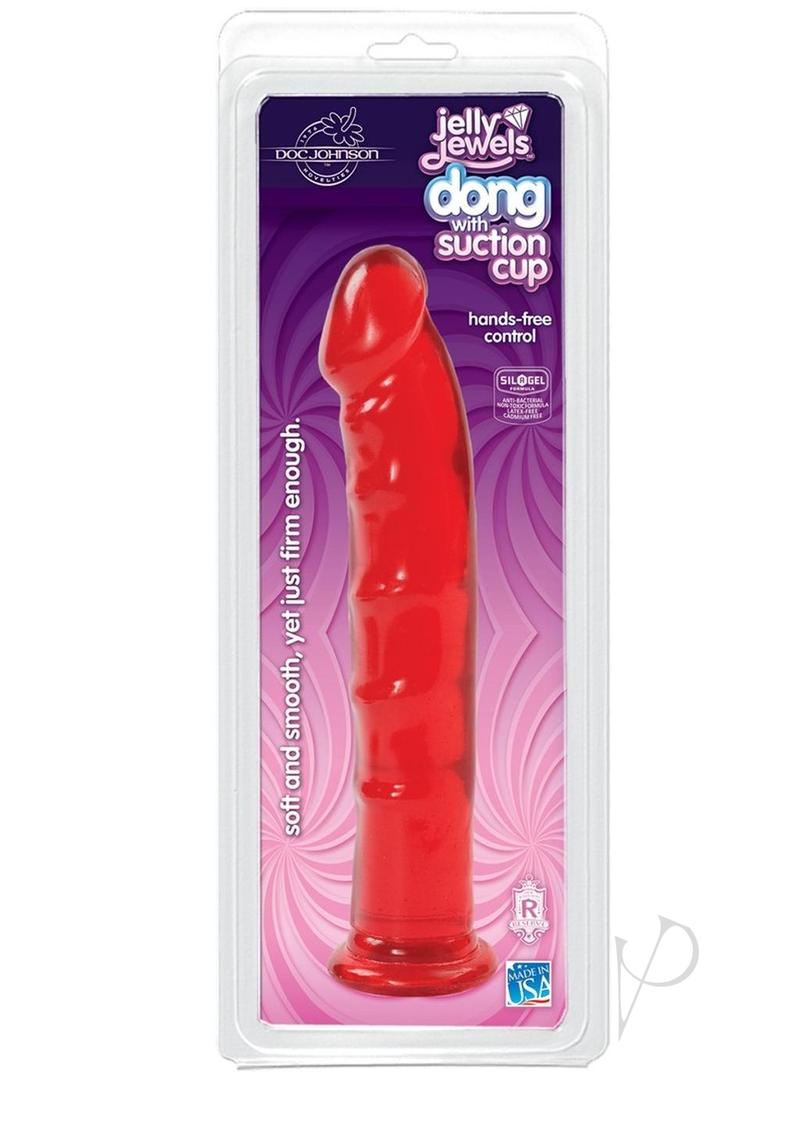 Jelly Jewel Dong W/suct Cup Ruby
