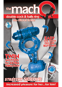 Macho Dbl Cock and Balls Ring - Blue
