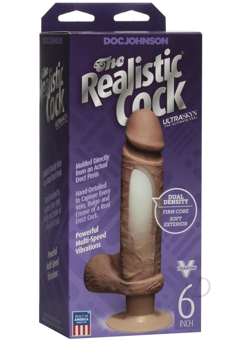 The Vibro Realistic Cock 6 Brown