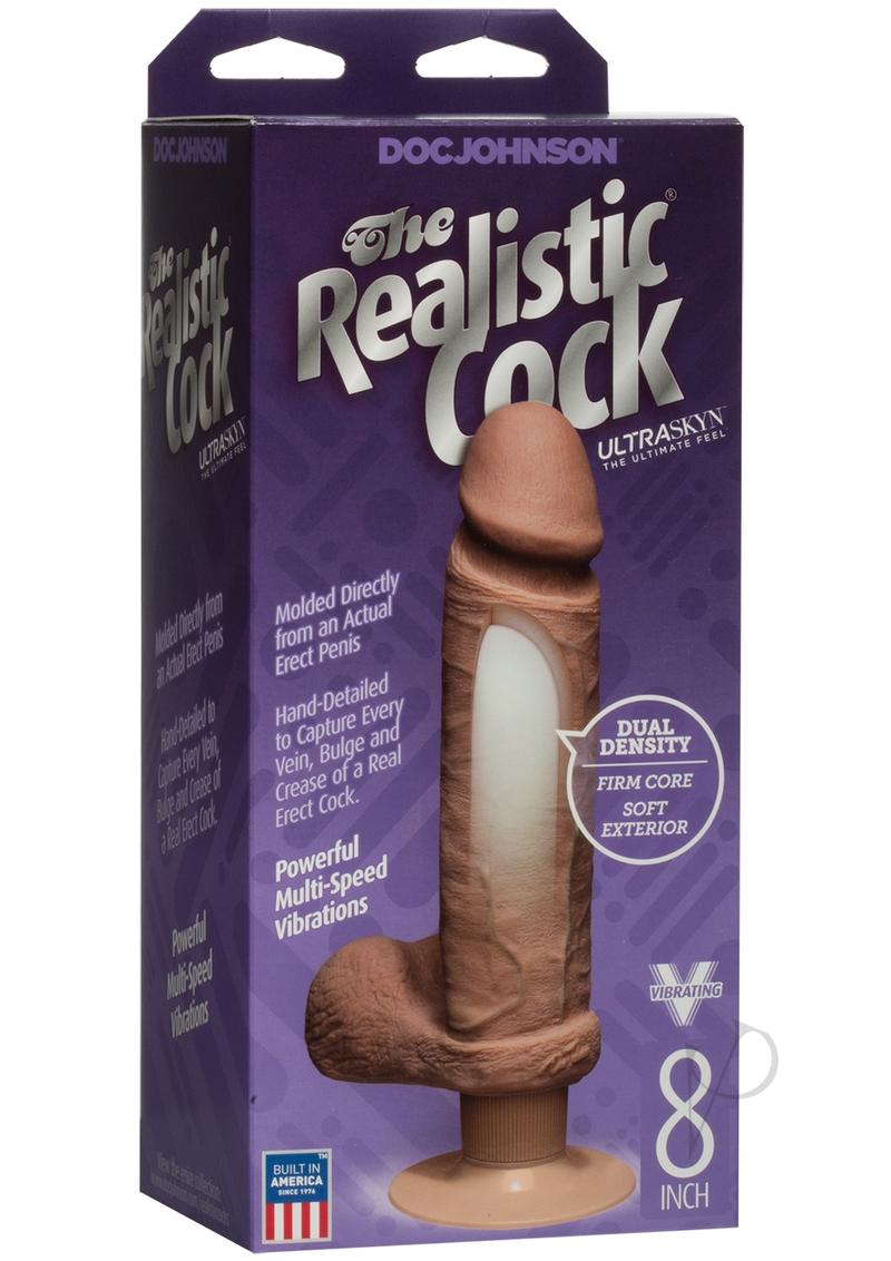 Realistic Cock 8 Brown Vibrating