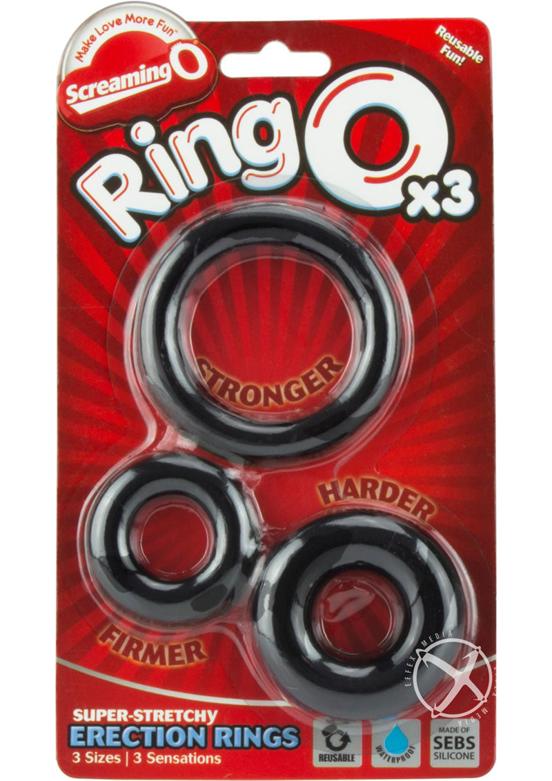 Ringo X3 Cockrings Black 6/bx
